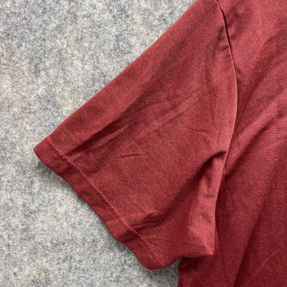 Adidas Shirt Men Large Adult Red Athletic Training Fit Gym Polyester Outdoors - Picture 11 of 12